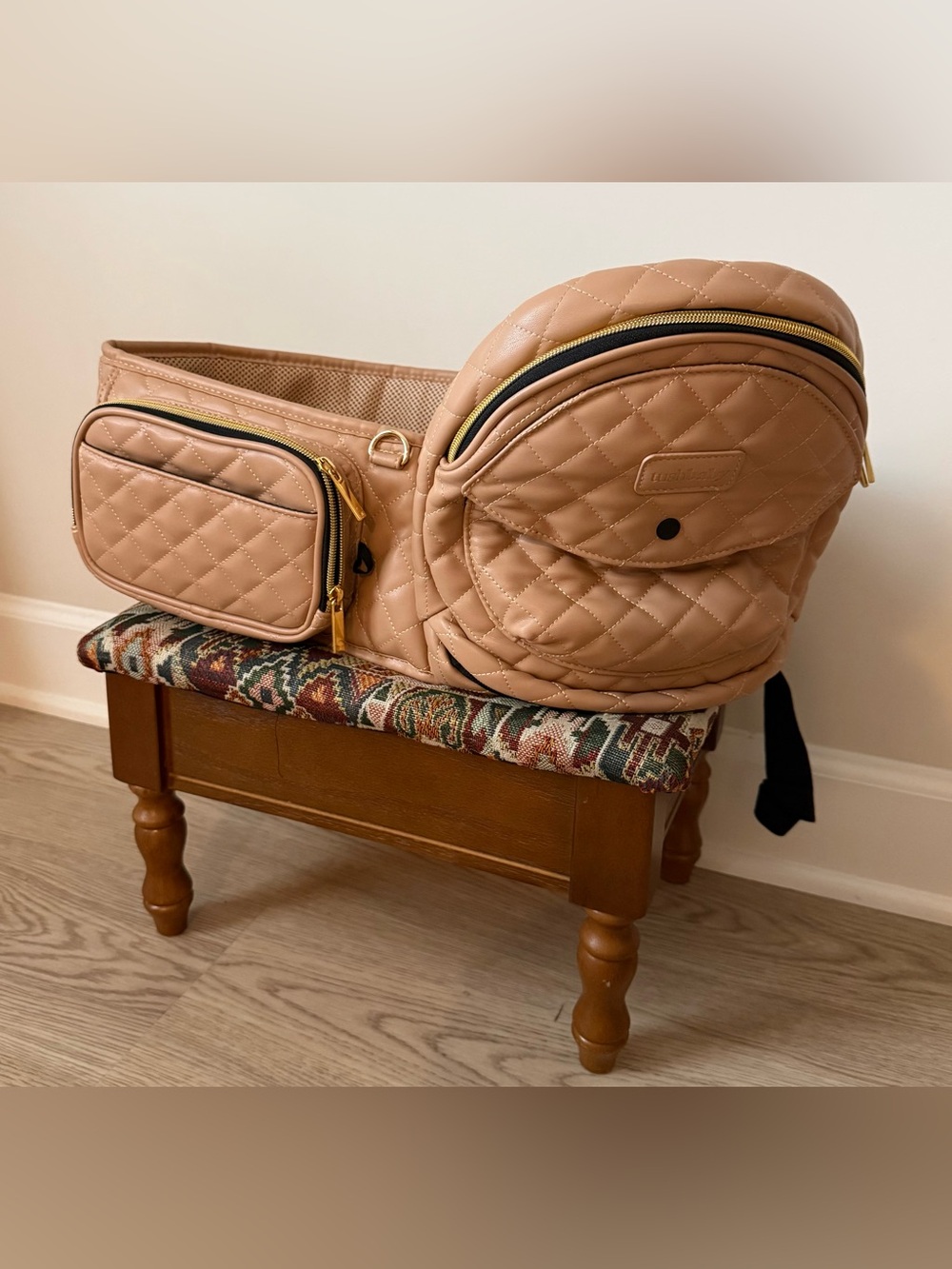 Tushbaby Hip Carrier - Tan Quilted Vegan Leather
